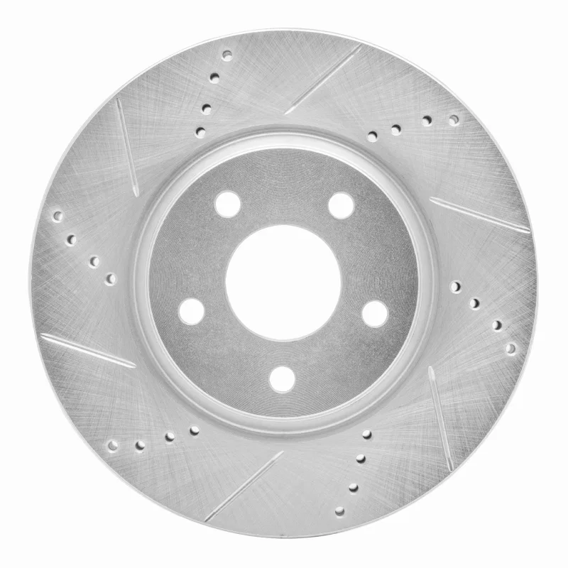 R1 Concepts 631-53003L, R1 04-12 Chevrolet HHR Front Left Drilled & Slotted Silver Brake Rotor