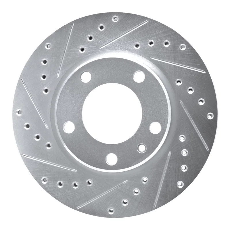 R1 Concepts 631-31022L, R1 88-91 BMW M3 Front Left Drilled & Slotted Silver Brake Rotor
