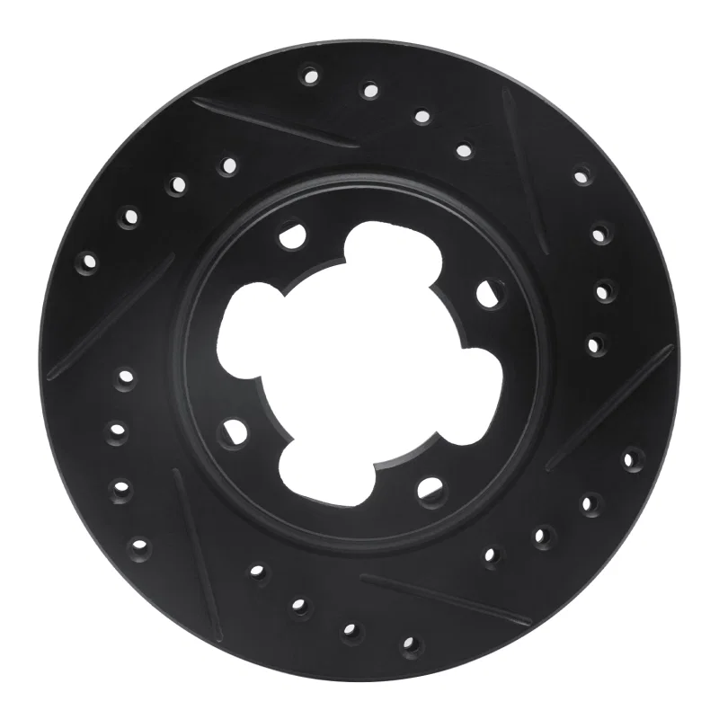 R1 Concepts 633-13002R, R1 87-94 Subaru Justy Front Right Drilled & Slotted Black Brake Rotor